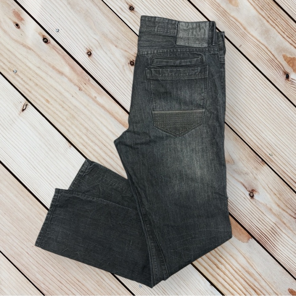 Sean John Blue Denim Black Label Distressed Stitched/Embellished Jeans Size 36